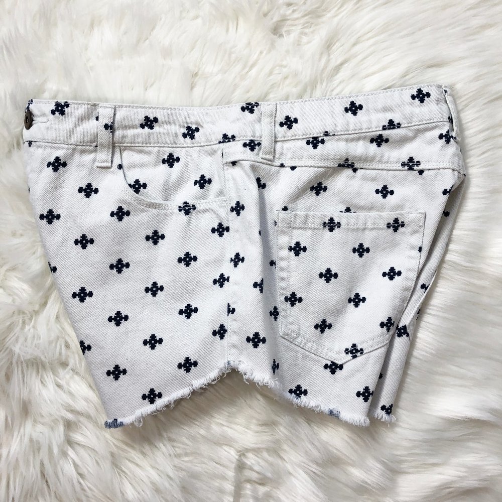 Forever 21 Navy and White Jean Shorty Shorts